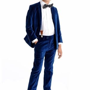 Appaman boys teal blue velvet suit size 12